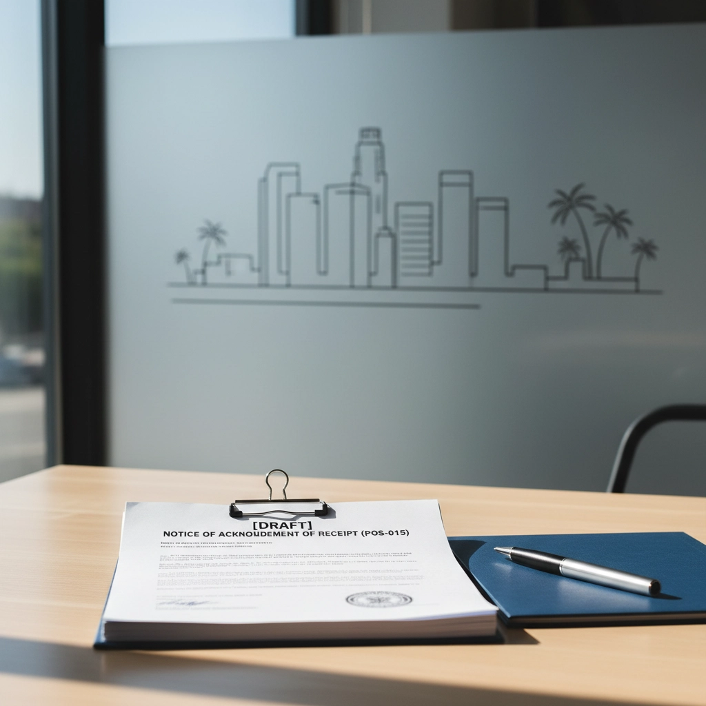 [DRAFT] Notice of Acknowledgment of Receipt (POS-015): How to Serve Legal Documents Without a Process Server – Los Angeles