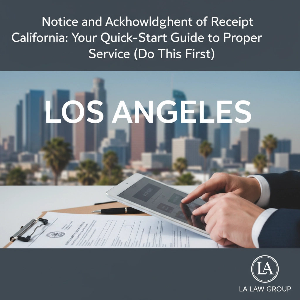 Notice and Acknowledgment of Receipt California: Your Quick-Start Guide to Proper Service (Do This First)