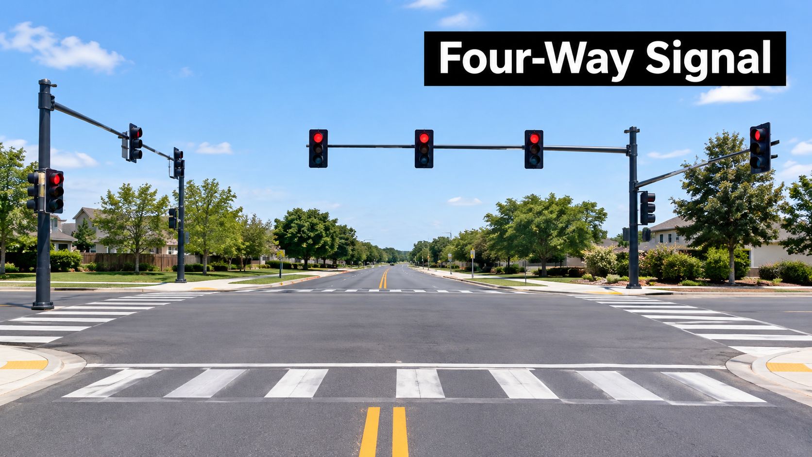 Four Way Traffic Signal